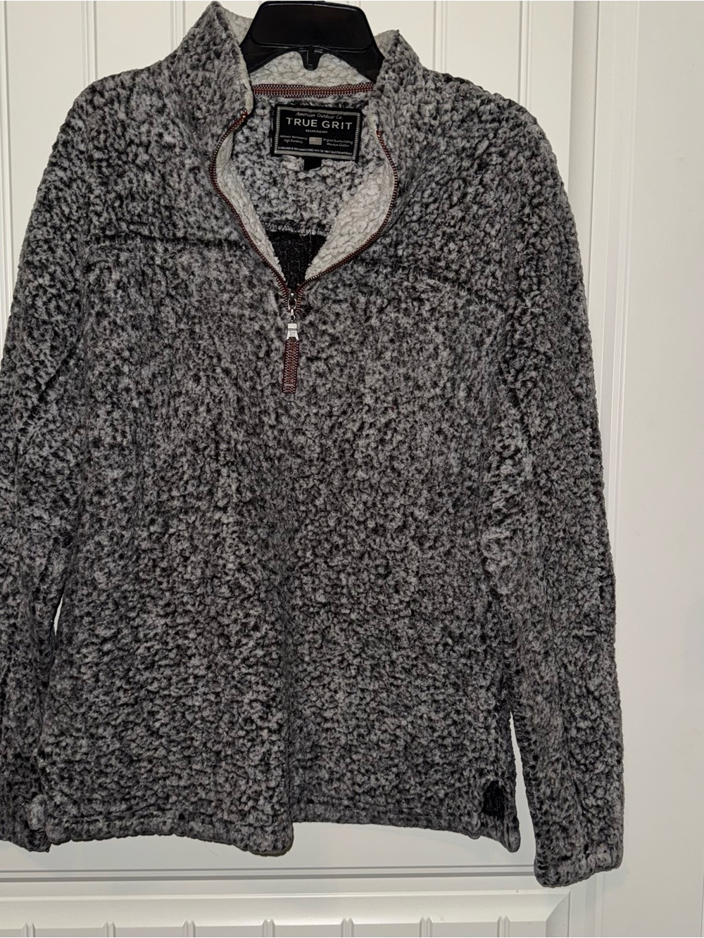 True Grit Men's Charcoal Gray Sherpa Half-Zip Pullover